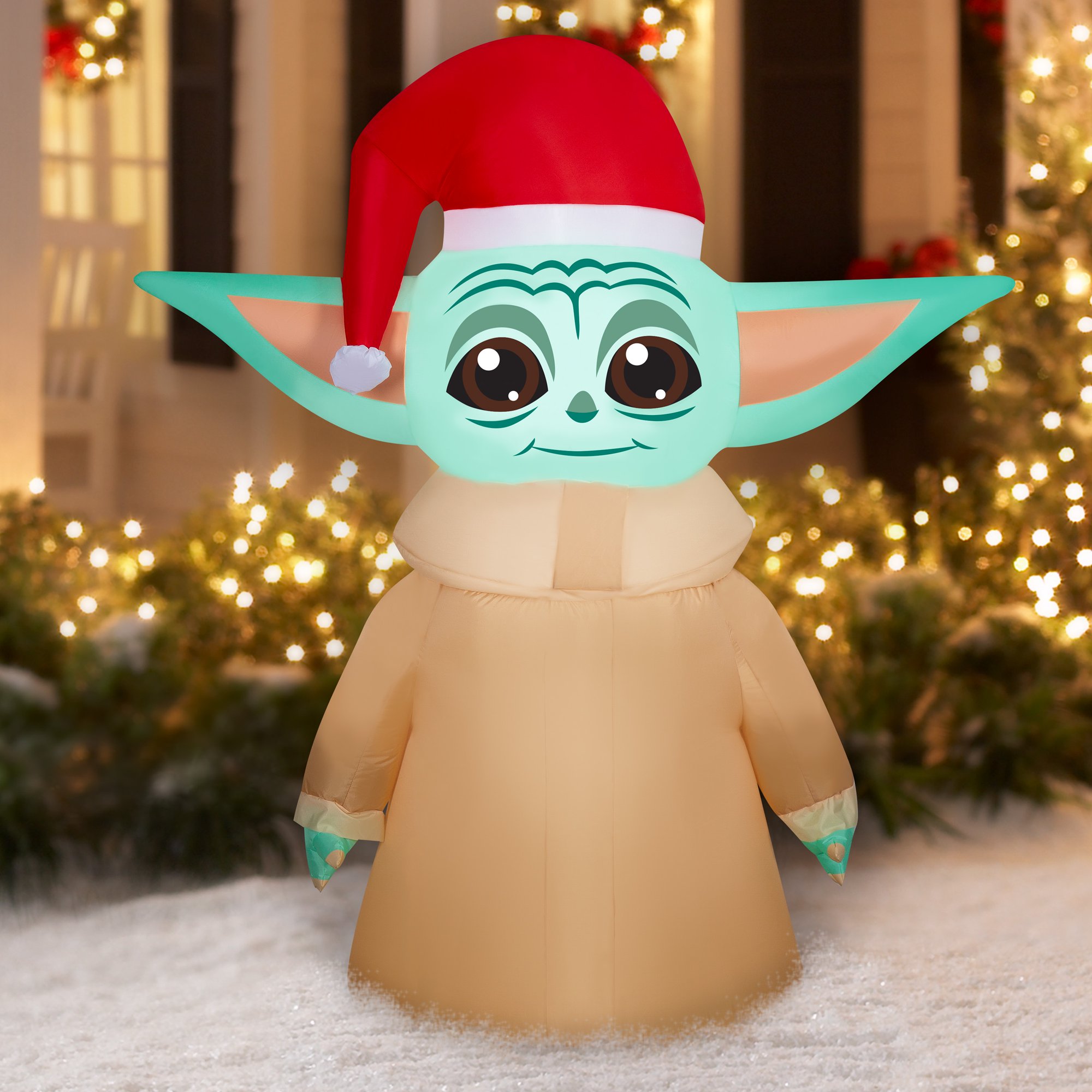 Grogu (Santa Hat) - Star Wars Gemmy Airblown Inflatable Yard Figures 