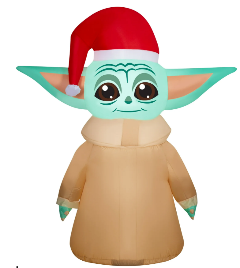 Grogu (Santa Hat) - Star Wars Gemmy Airblown Inflatable Yard Figures 