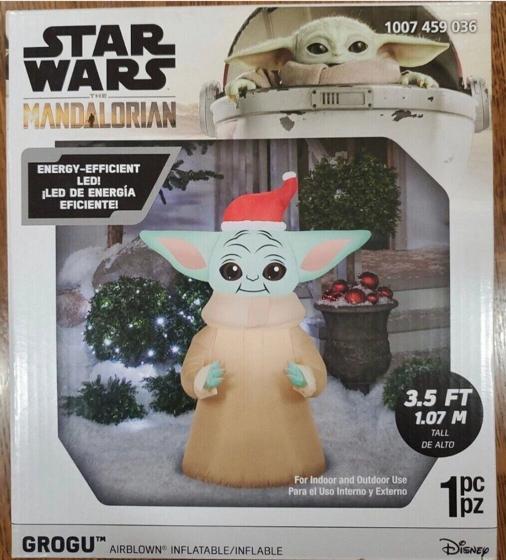 Grogu (Standing Santa Hat) - Star Wars Gemmy Airblown Inflatable Yard Figures 